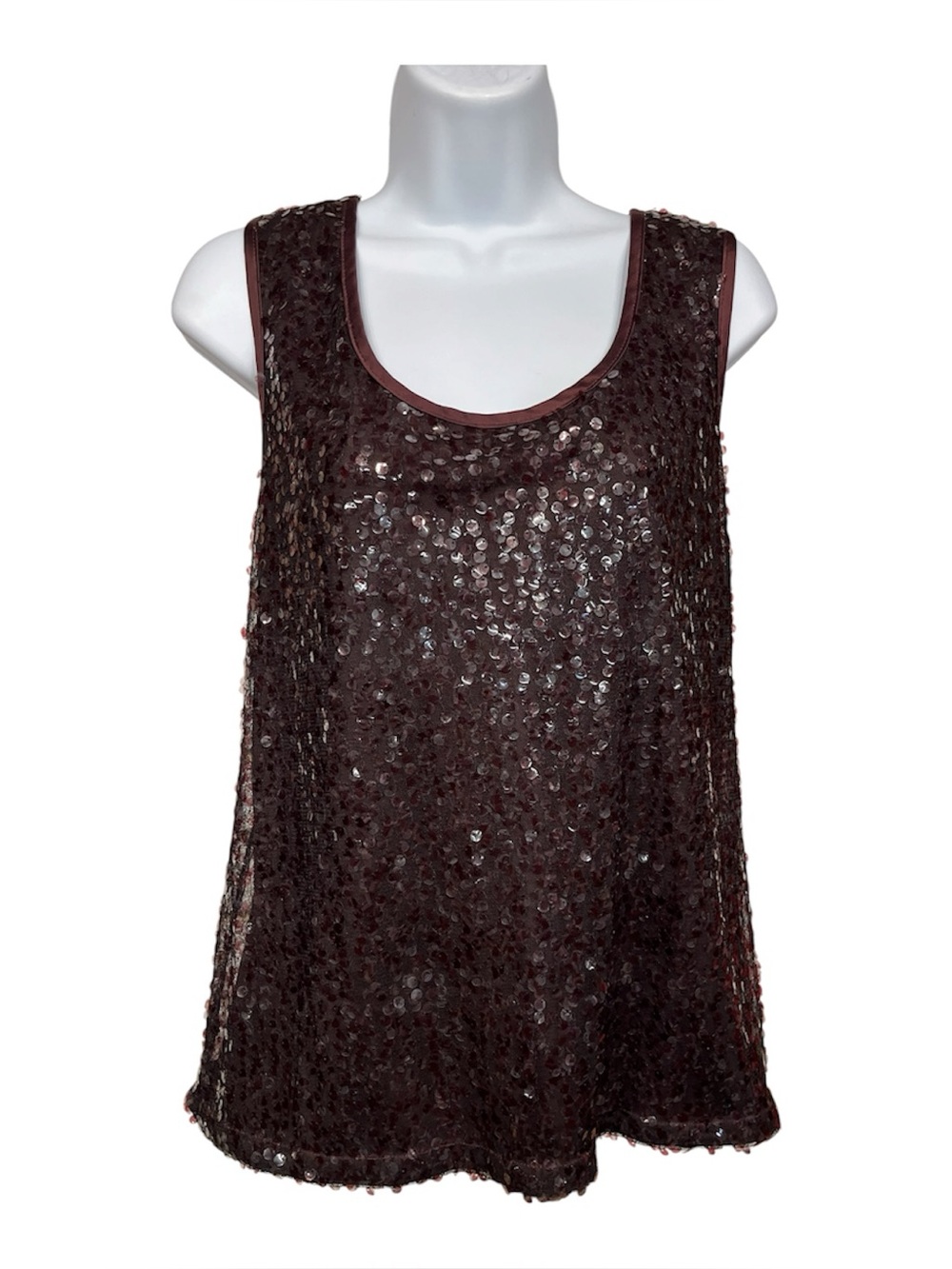 Chico's Dark Brown Sequin Tank Top